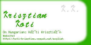 krisztian koti business card